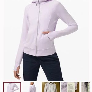 Lululemon scuba full zip hoodie, size 10, lavender